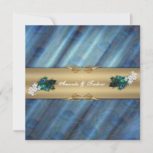 Emerald Green Gold Royal Indian Peacock Wedding Note Card