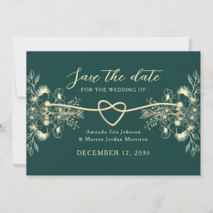 Emerald Green Gold Save the Date