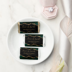 Emerald Green Gold Script Love Is Sweet Wedding Hershey's Miniatures