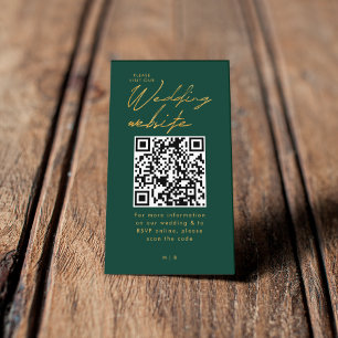 Emerald Green Gold Visit our Wedding Website Enclosure Card