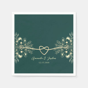 Emerald Green Gold Wedding Napkins