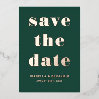Emerald Green Gold Wedding Save The Date