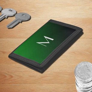 Emerald Green Gradient - add monogram Tri-fold Wallet
