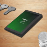 Emerald Green Gradient - add monogram Trifold Wallet<br><div class="desc">Trifold Wallet with a deep emerald green( #046307) gradient background and light gray font Simple and trendy design by Alma Wad. Personalize it with your monogram now.
____________
Green is associated with the signs of Virgo and Taurus in Western astrology. You can consider this when choosing your color.</div>