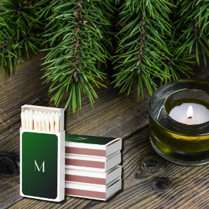 Emerald Green Gradient - bold monogram Matchboxes