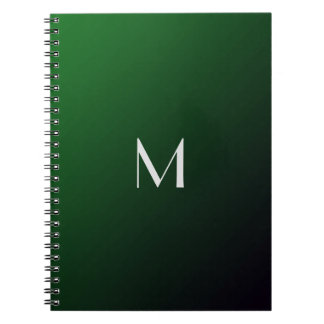 Emerald Green Gradient - bold monogram Notebook
