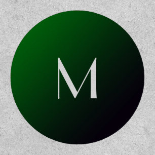 Emerald Green Gradient -  bold monogram Patch