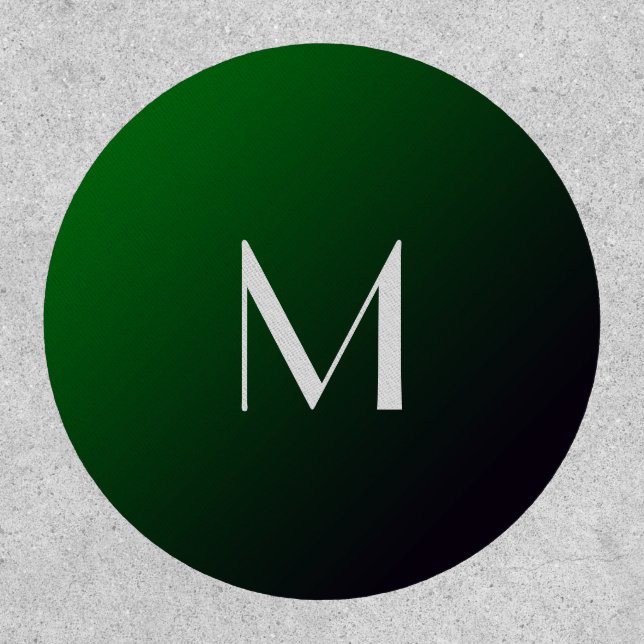  Emerald Green Gradient -  bold monogram Patch (Front)