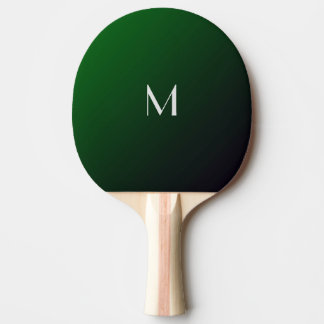 Emerald Green Gradient - bold monogram Ping Pong Paddle