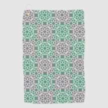 Emerald Green Gray Geometric Pattern