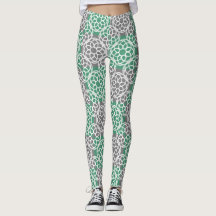 Emerald Green Gray Geometric Pattern