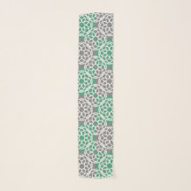 Emerald Green Gray Geometric Pattern