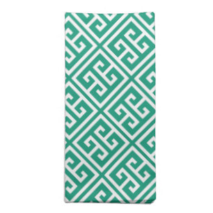 Emerald Green Greek Key Pattern Napkin
