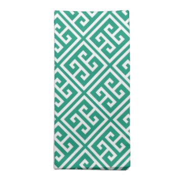 Emerald Green Greek Key Pattern Napkin by heartlockedhome at Zazzle