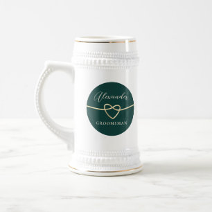 Emerald Green Groomsman Beer Stein