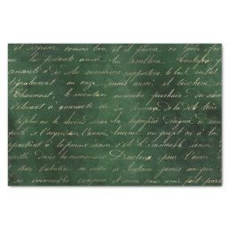 Emerald Green Grunge Vintage Calligraphy Tissue Paper