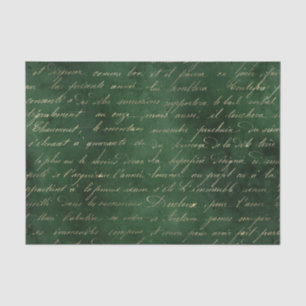 Emerald Green Grunge Vintage Calligraphy Tissue Paper