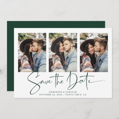 Emerald Green Handwritten Wedding Save the Date