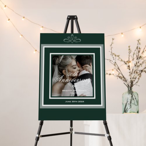 Emerald green happy 50th wedding anniversary foam board