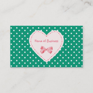 Emerald Green Heart Business Name Business Card