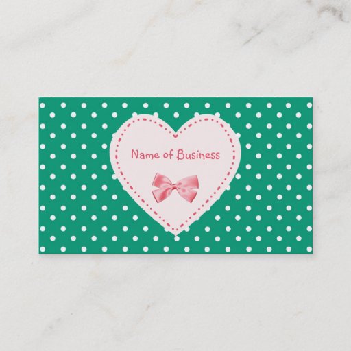 Customizable Emerald Green Heart Business Name Business Card Templates
