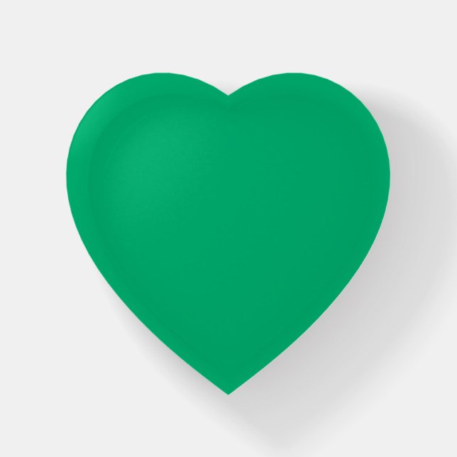 Emerald Green Heart Paperweight – Customizable (Front)