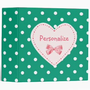 Emerald Green Heart With Name Binder