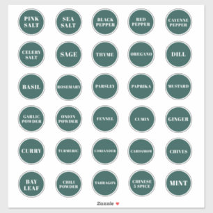 Emerald Green Herb and Spice Labels