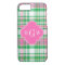 Emerald Green Hot Pink Wht Preppy Madras Monogram
