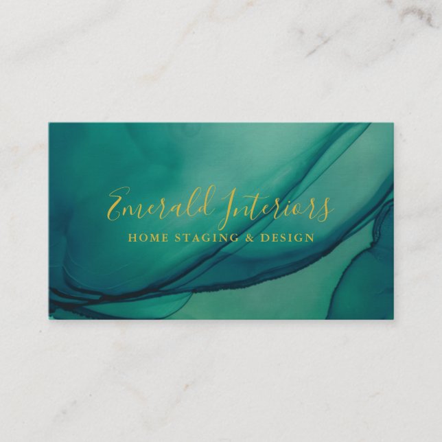 Emerald Green Inkwell Business Card (Front)