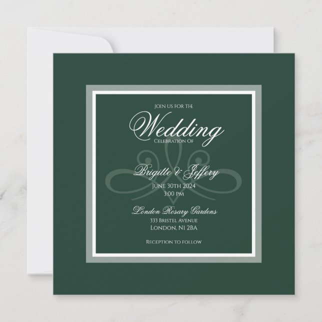 Emerald green invitation (Front)