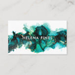 Emerald Green Jewel Modern Abstract Ink Business C Business Card at Zazzle