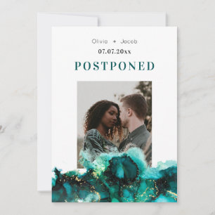 Emerald Green Jewel Tone Wedding postponed Save The Date