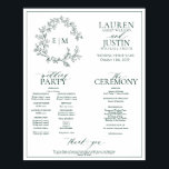 Emerald Green Leafy Crest Monogram Wedding Program Poster<br><div class="desc">We're loving this trendy, modern emerald green a formal wedding ceremony program Poster! Simple, elegant, and oh-so-pretty, it features a hand drawn leafy wreath encircling a modern wedding monogram. It is personalized in elegant typography, and accented with hand-lettered calligraphy. Finally, it is trimmed in a delicate frame. features all the...</div>