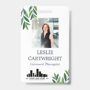 Emerald Green Leaves Id Photo & Logo Badge