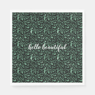 Emerald Green Leopard Print Napkins