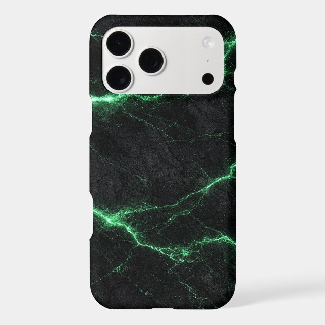 Emerald Green Lightning Marble Phone Case (Back)