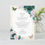 Emerald Green Lilac Floral Butterflies Quinceanera Program<br><div class="desc">Designed to co-ordinate with our Emerald Green and Purple Floral collection, this elegant menu features watercolor emerald green and purple lilac flowers and butterflies. Personalize it with your own wording and details easily and quickly, simply press the customise it button to further re-arrange and format the style and placement of...</div>