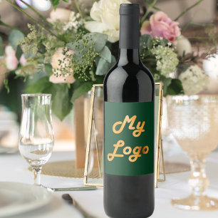 Emerald green logo image business wine label