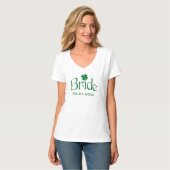 Emerald Green, Lucky Shamrock Bride T-shirt (Front Full)