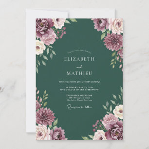 Emerald Green Lush Forest Wedding Invitation