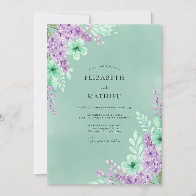 Emerald Green Luxe Forest Wedding Invitation (Front)