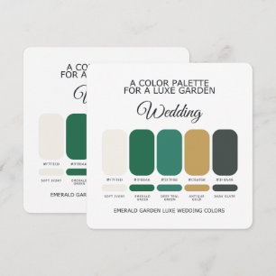 Emerald Green Luxe Wedding Color Palette Card
