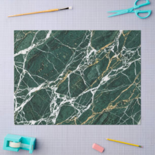 Emerald Green Marble Elegant Gold Gift Packaging Tissue Paper