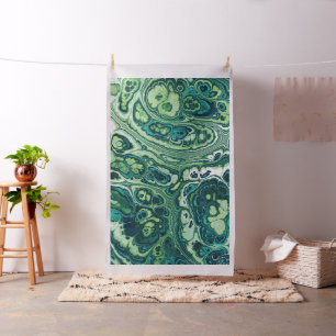 Emerald Green Marble Flow Fabric