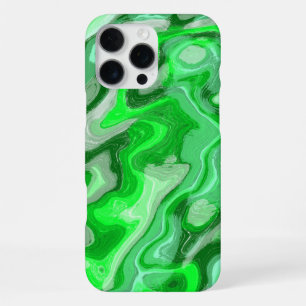 Emerald Green Marble Texture Abstract Liquid Paint iPhone 16 Pro Max Case