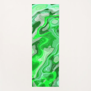 Emerald Green Marble Texture Abstract Liquid Paint Yoga Mat