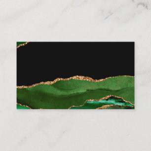 Emerald Green Marbled Agate Contemporary Stone Business Card