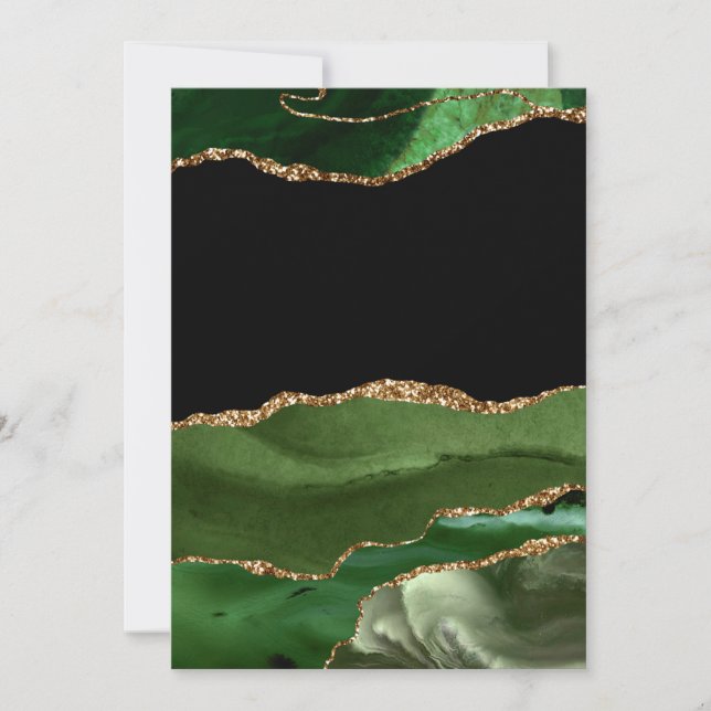 Emerald Green Marbled Agate Contemporary Stone Thank You Card (Front)