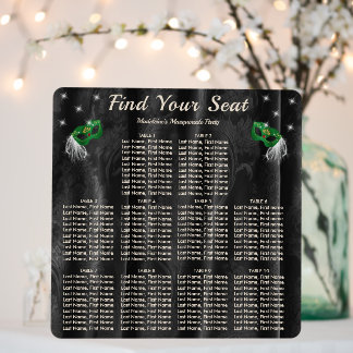 Emerald Green Masquerade Black Damask 10 Tables Foam Board